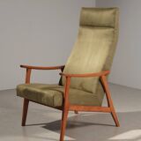 Vintage green velvet armchair