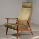 Fauteuil vintage velours vert