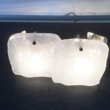 Frosted glass wall light by Kalmar Franken KG, 1960s