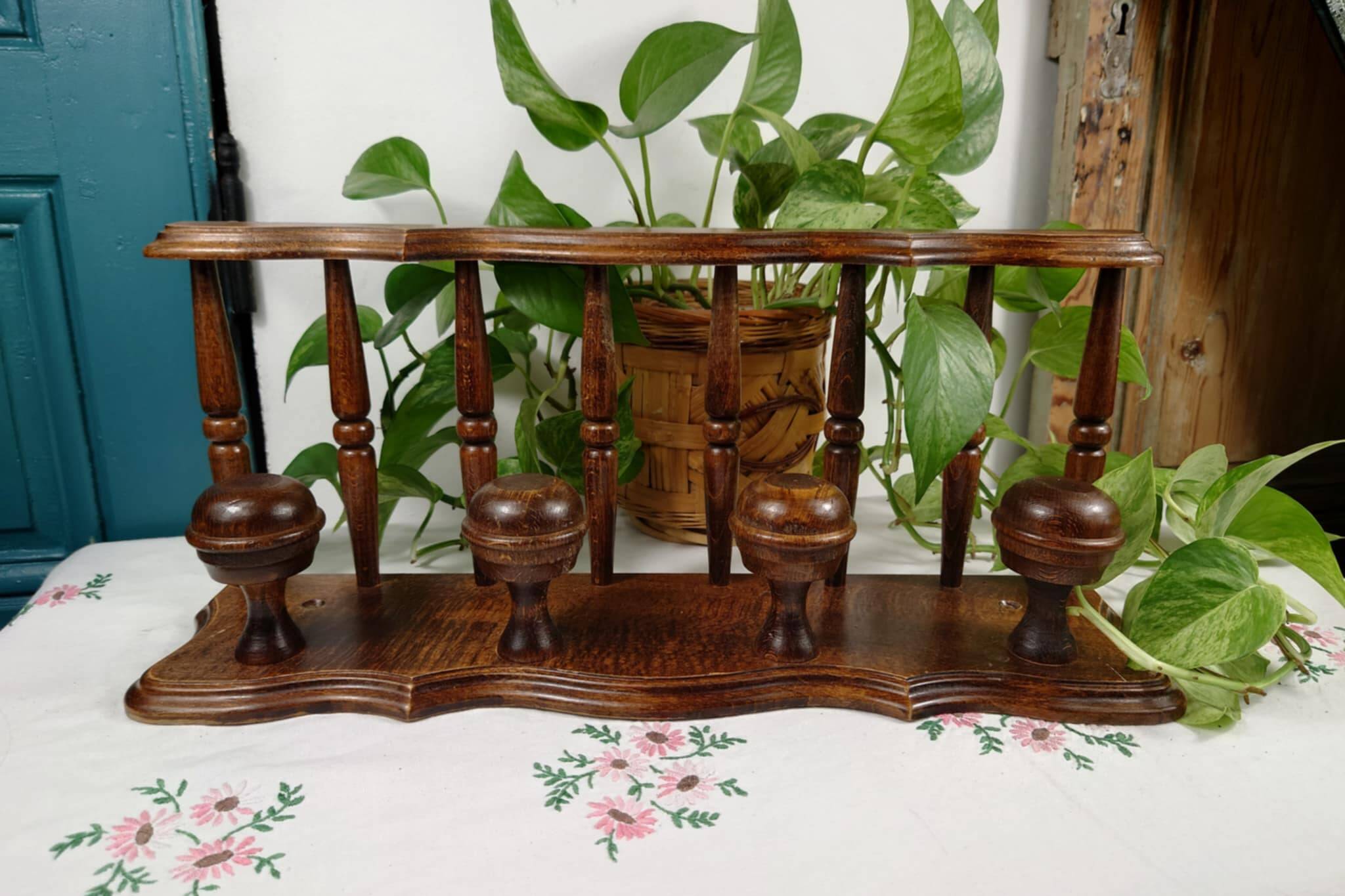 Wooden wall hook with hat shelf