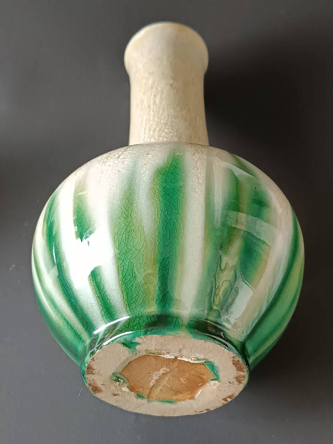 Art Nouveau stoneware vase with crystallization