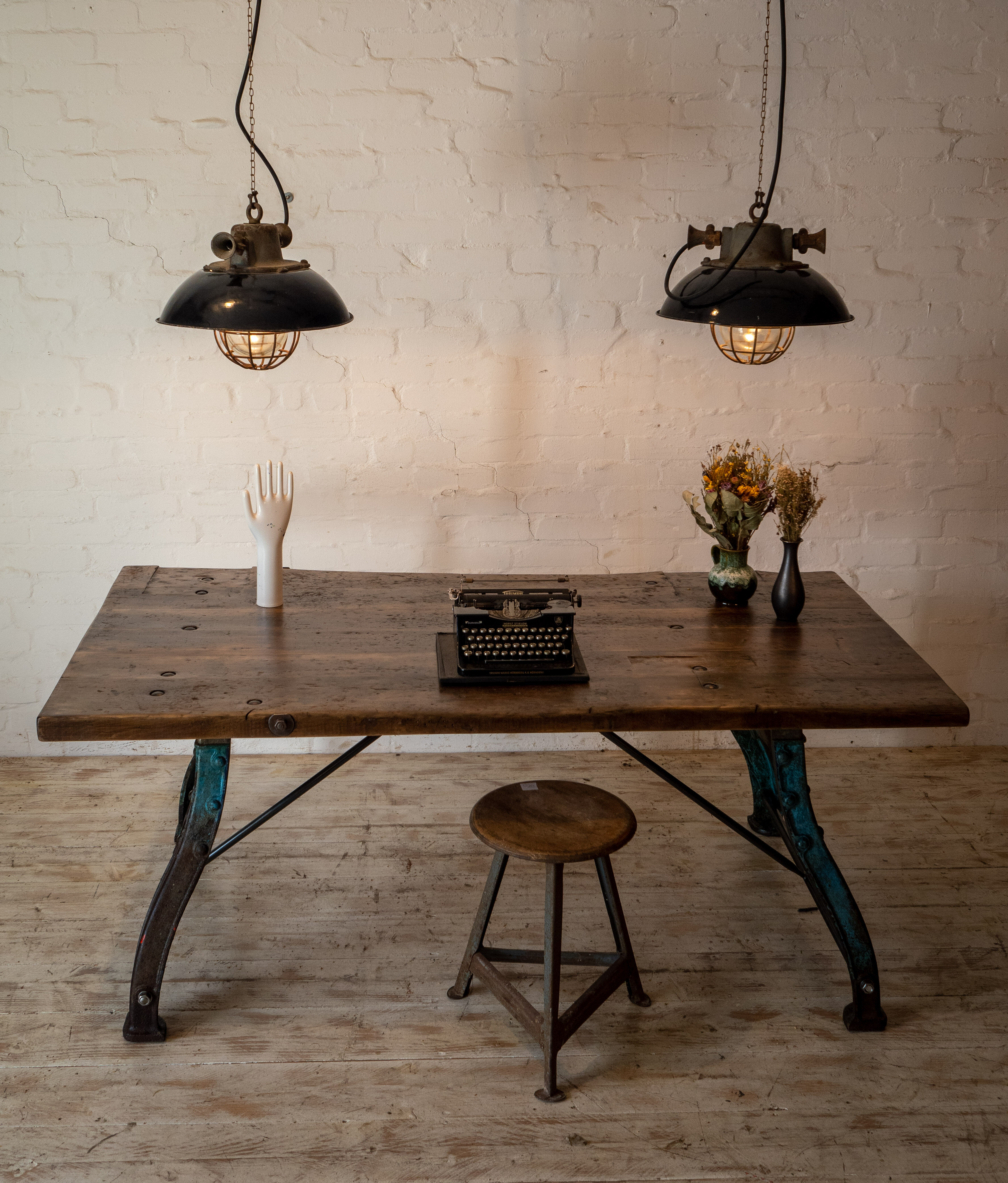 Industrial Bamford table workbench top