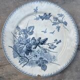 Assiette Terre de Fer Fleurs Oiseaux