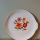 Vintage ear dish silkscreened flower mill of Wolves orchies France
