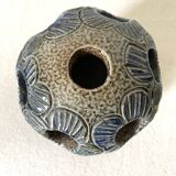 Flowerpot and flower pick, salt pottery, 1970s