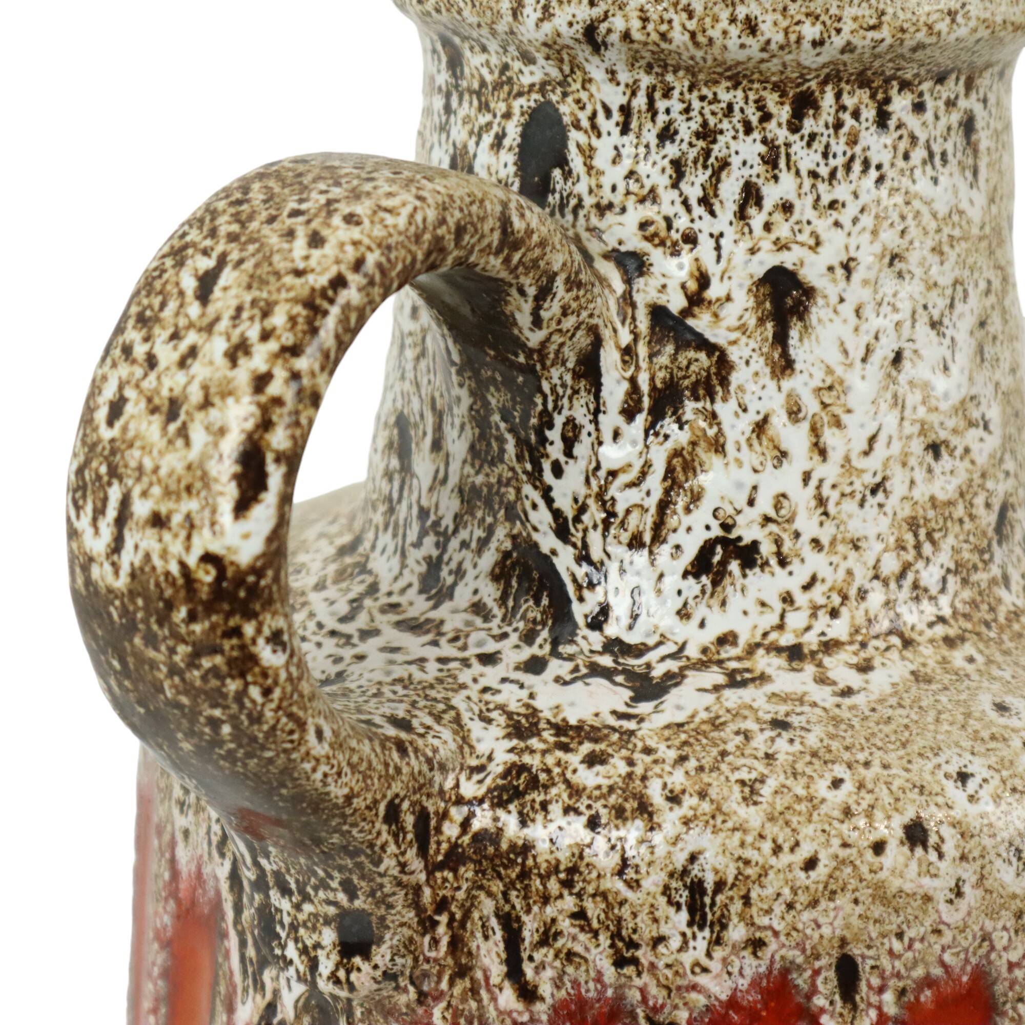 Fat Lava West Germany Earthenware Scheurich Lora Vase Orange 408-40