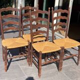 Lot 4 chaises paillees