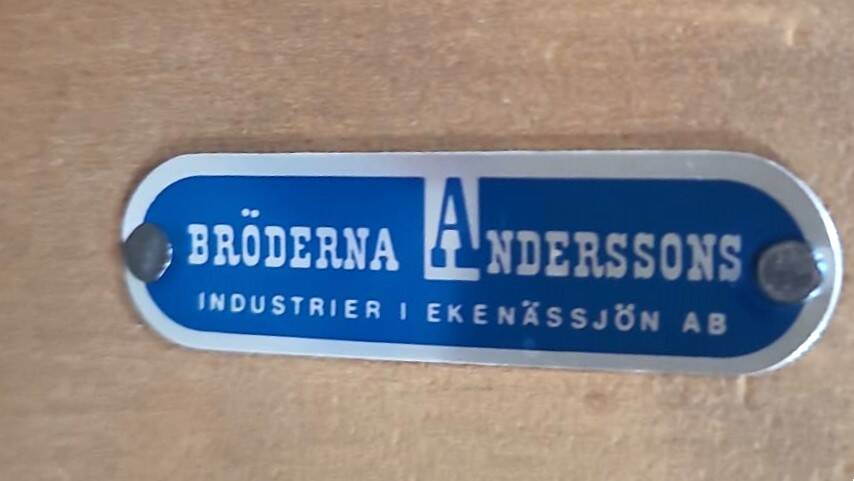 Vintage Scandinavian 3-seater sofa in walnut, Bertil Fridhagen, stamped Bröderna Anderssons.