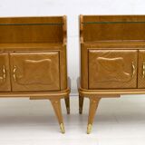 Pair of Mid-Century Modern Italian Ashwood Nightstands, 1950s