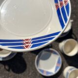 Set of 5 Badonviller Stella earthenware tea or chocolate cups