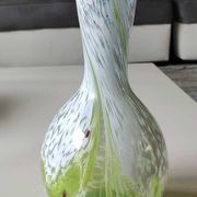 Ball vase/Blown glass. Smoked scroll patterns. Murano style. Height 30 cm