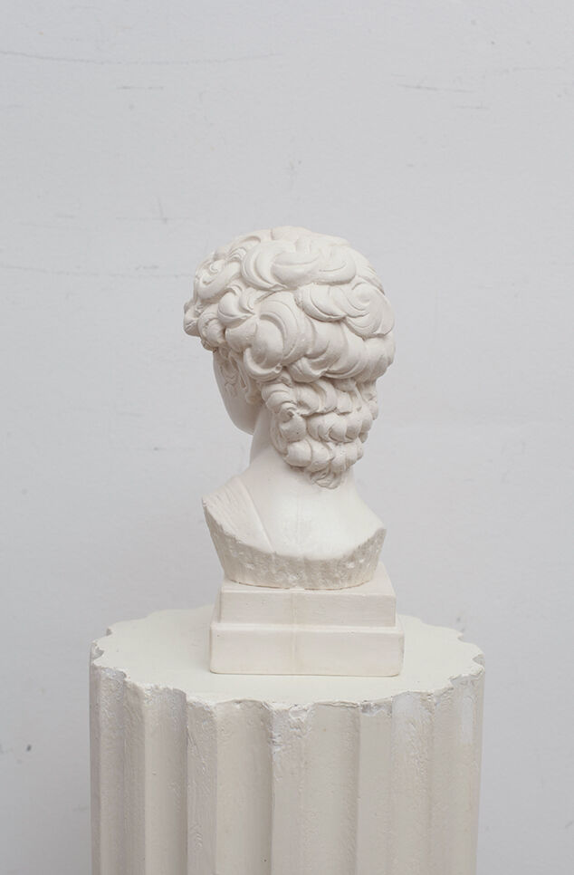David head in white plaster