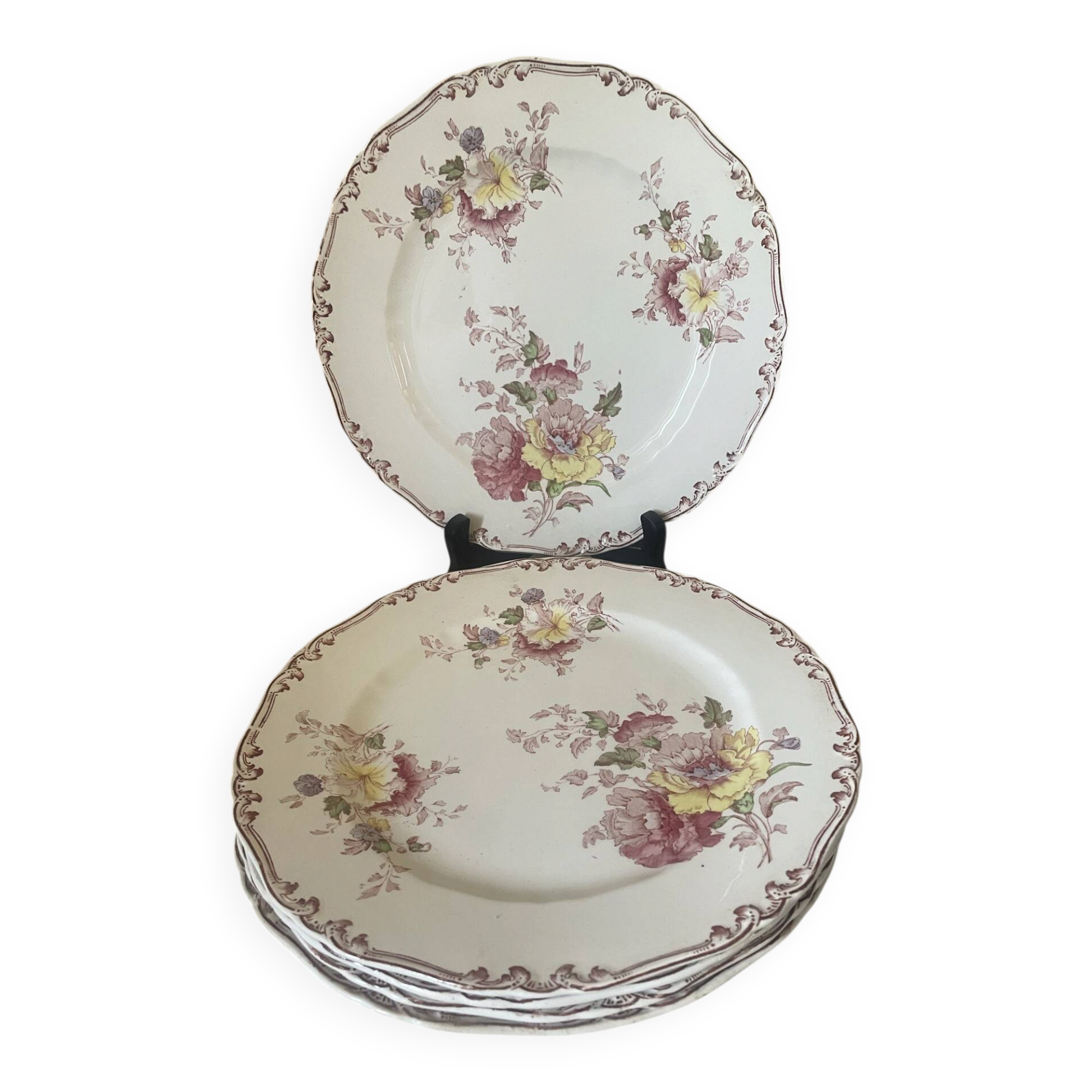 Set of five old flat plates Bisto England Model Anson Sp