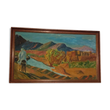Oil on canvas landscape of the Atlas