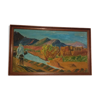 Oil on canvas landscape of the Atlas