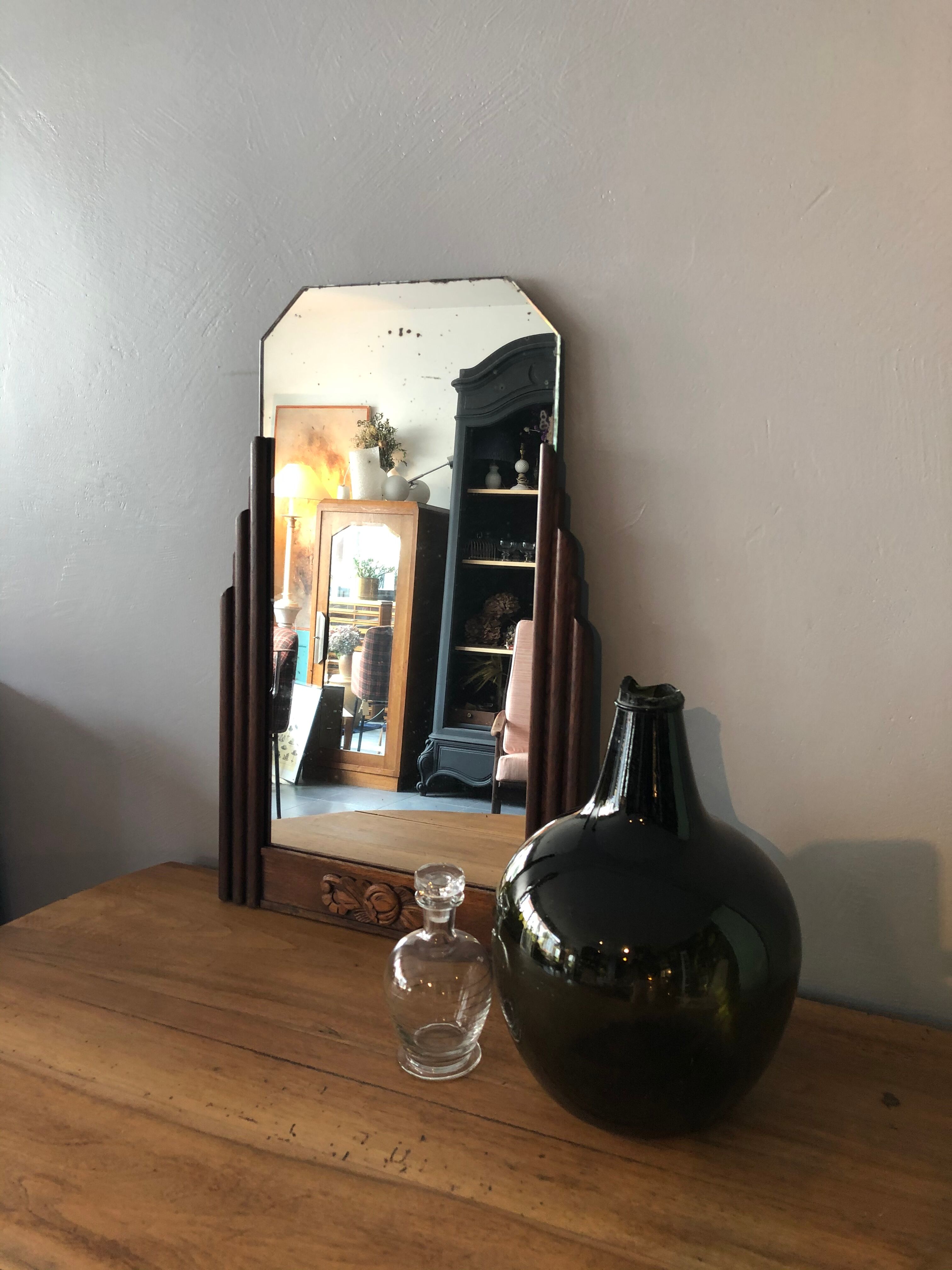 Art Deco mirror to be installed or suspended  42x67cm