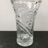 Designer molded glass vase with vintage cherry decor