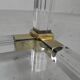 Hollywood Regency coffee table plexiglass, glass, brass, 1970s