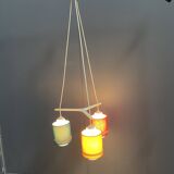 Pendant lamp 3 colorful shades 1960s