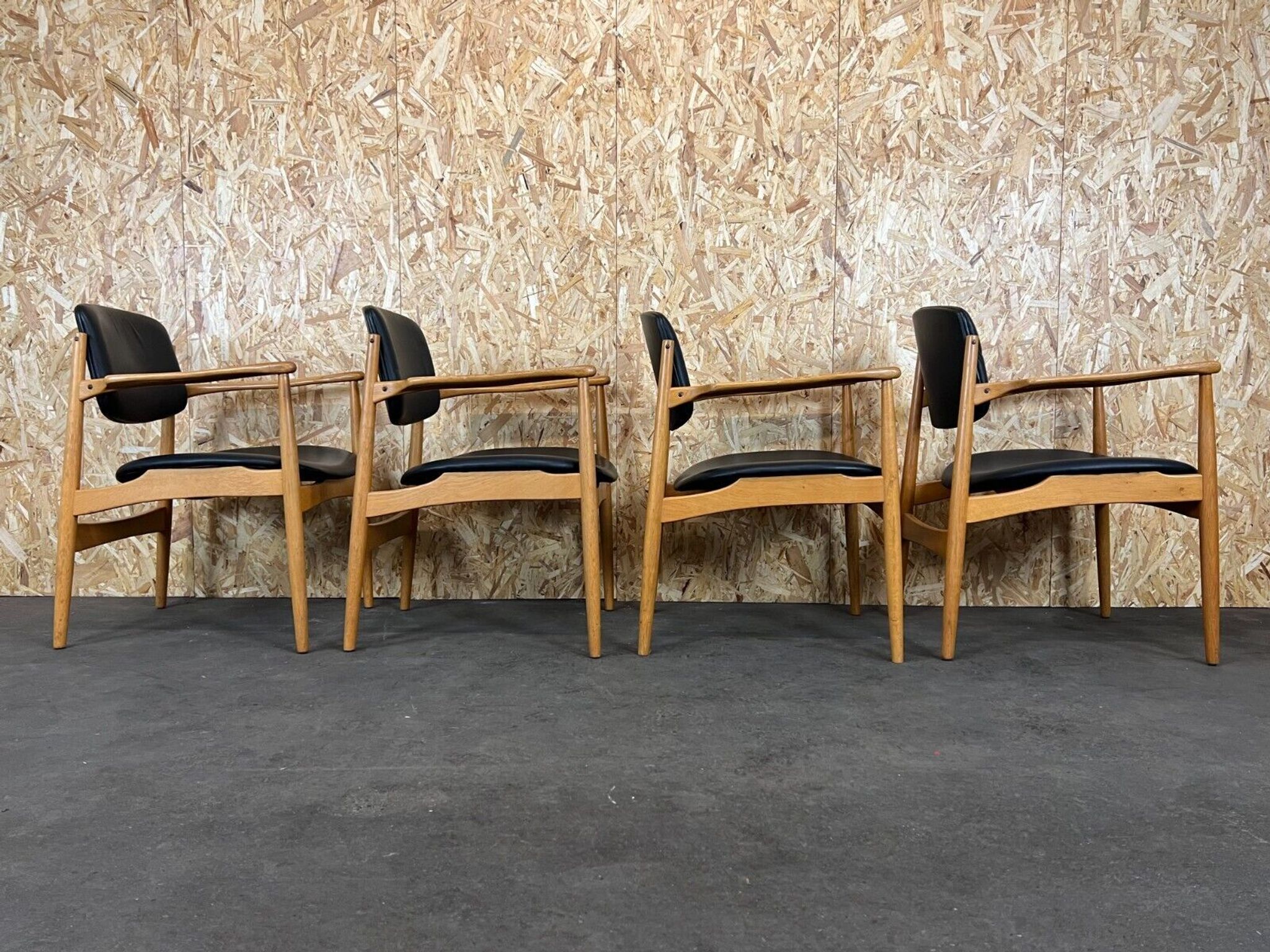 4 60s 70s chaise de salle à manger design danois chêne Danemark