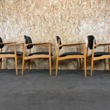 4x 60s 70s dining armchairs Danish design oak Denmark