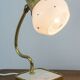 Set of 2 Vintage Mid-Century Table Lamps With Brass Stems And White Shades