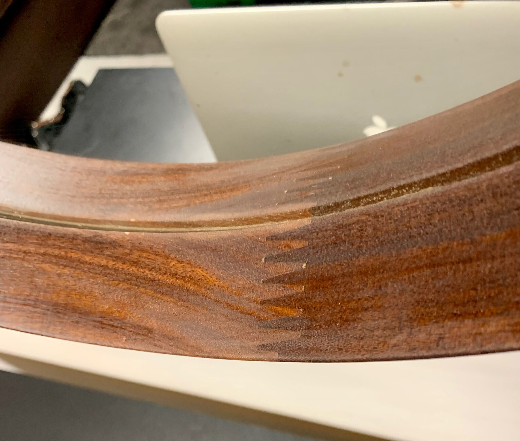 Teak vintage wall mirror, 60s mid century modern wood mirror made in italy