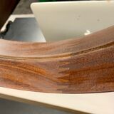 Teak vintage wall mirror, 60s mid century modern wood mirror made in italy