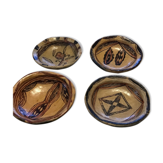 Set of 4 Kabyle terracotta plates