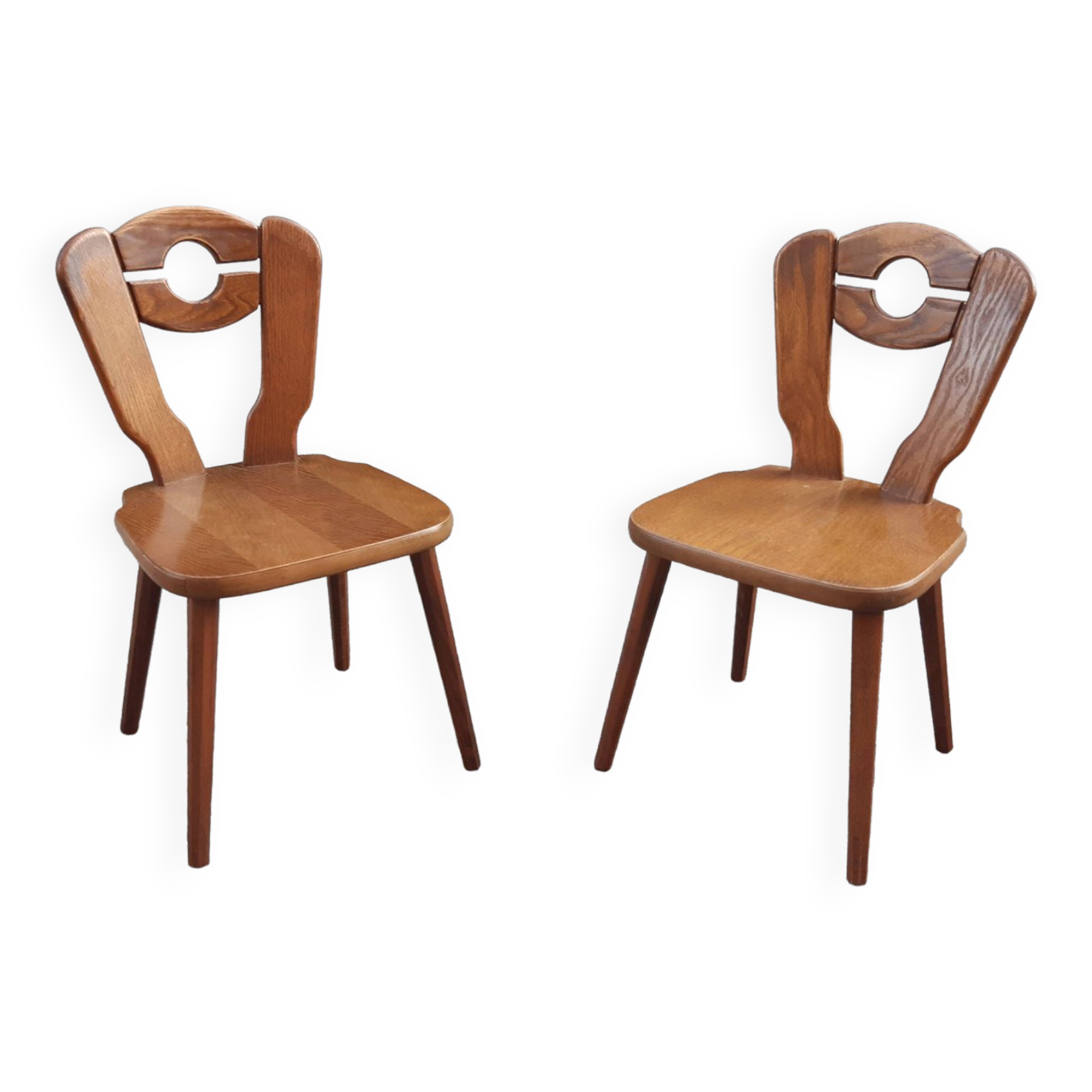 Brutalist mountain chalet decor chairs set of 2