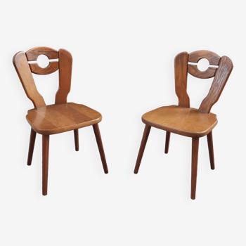 Brutalist mountain chalet decor chairs set of 2