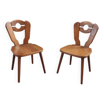 Brutalist mountain chalet decor chairs set of 2