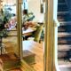 Antique bevelled mirror Farrow and Ball "Green Bancha"