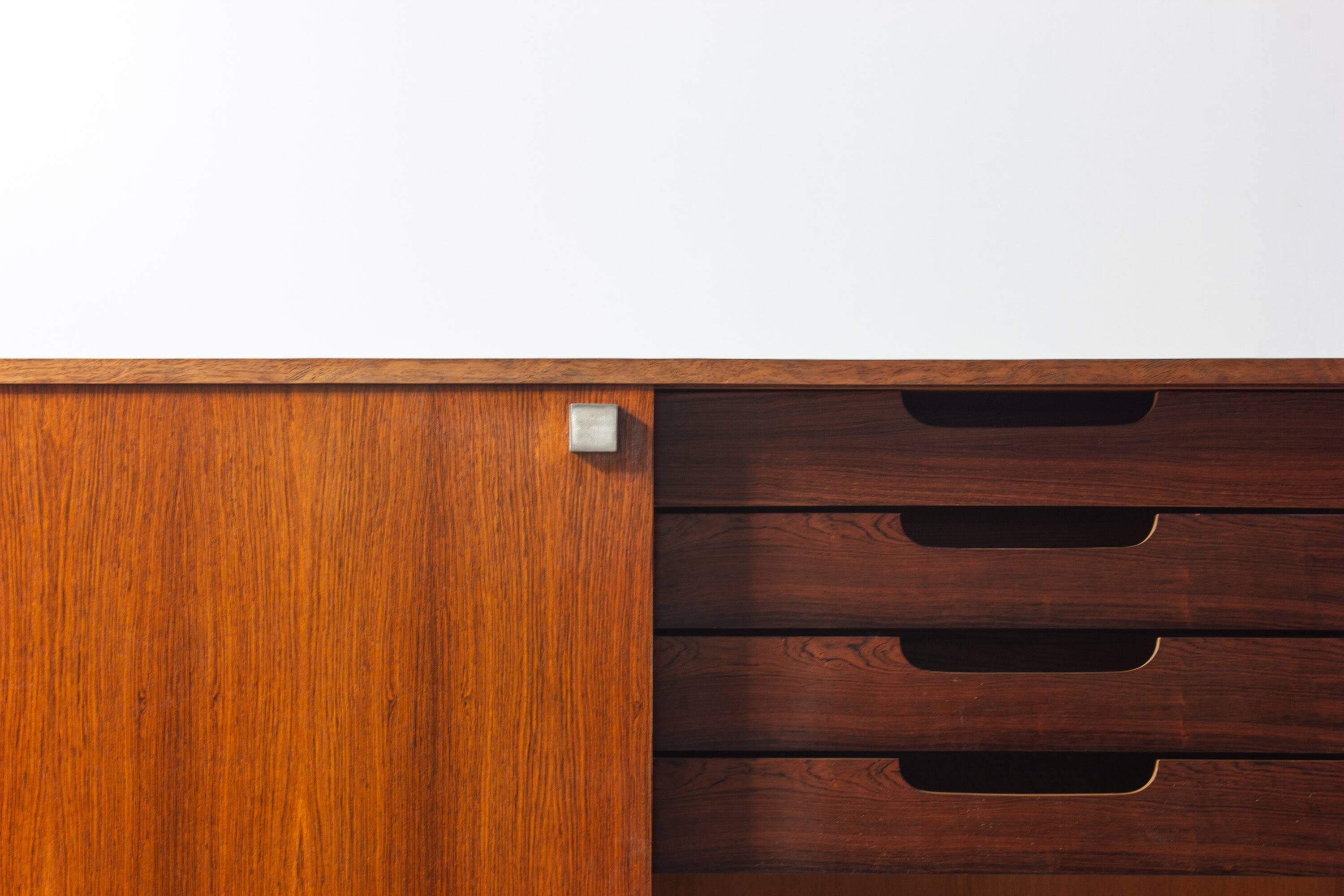 Minimalist storage cabinet in teak by Alfred Hendrickx, 1960