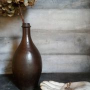 Bouteille grès noir Jean Dubost, années 70