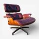 Original Eames lounge chair by Herman Miller in burgundy rosewood.
