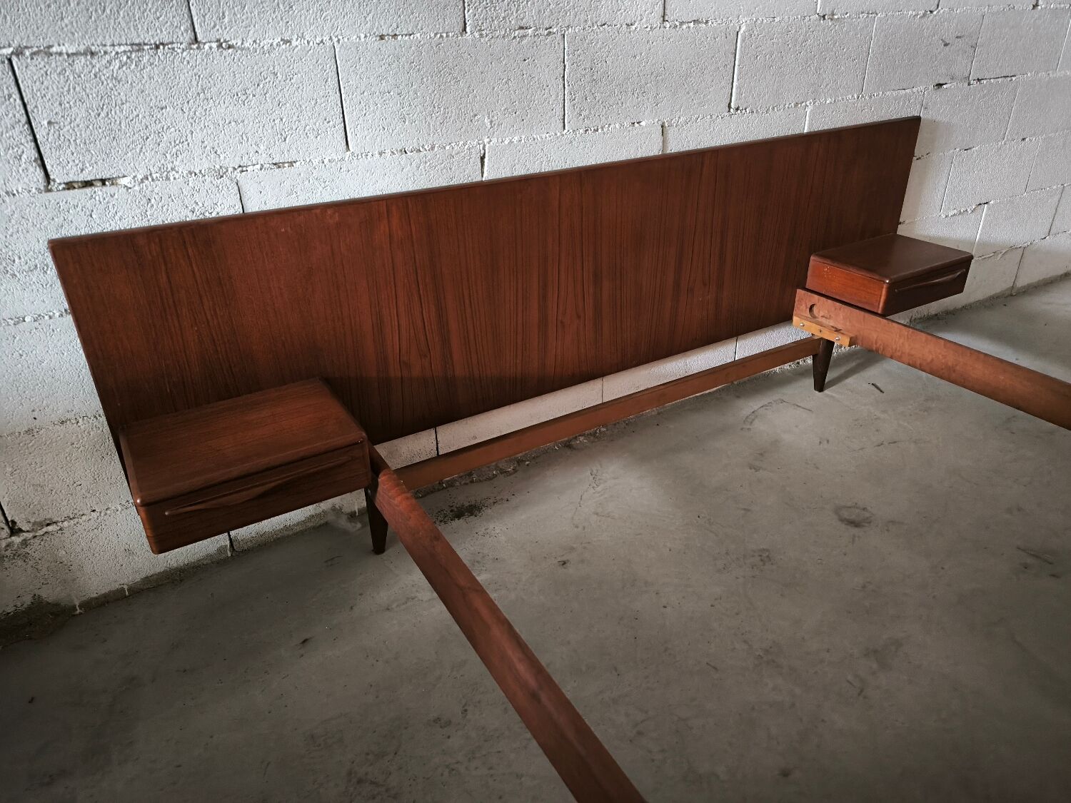 Vintage teak Scandinavian bed