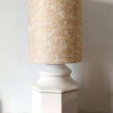 Large art deco lamp in cracked ceramic