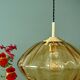 Suspension globe vintage XL en verre ambré