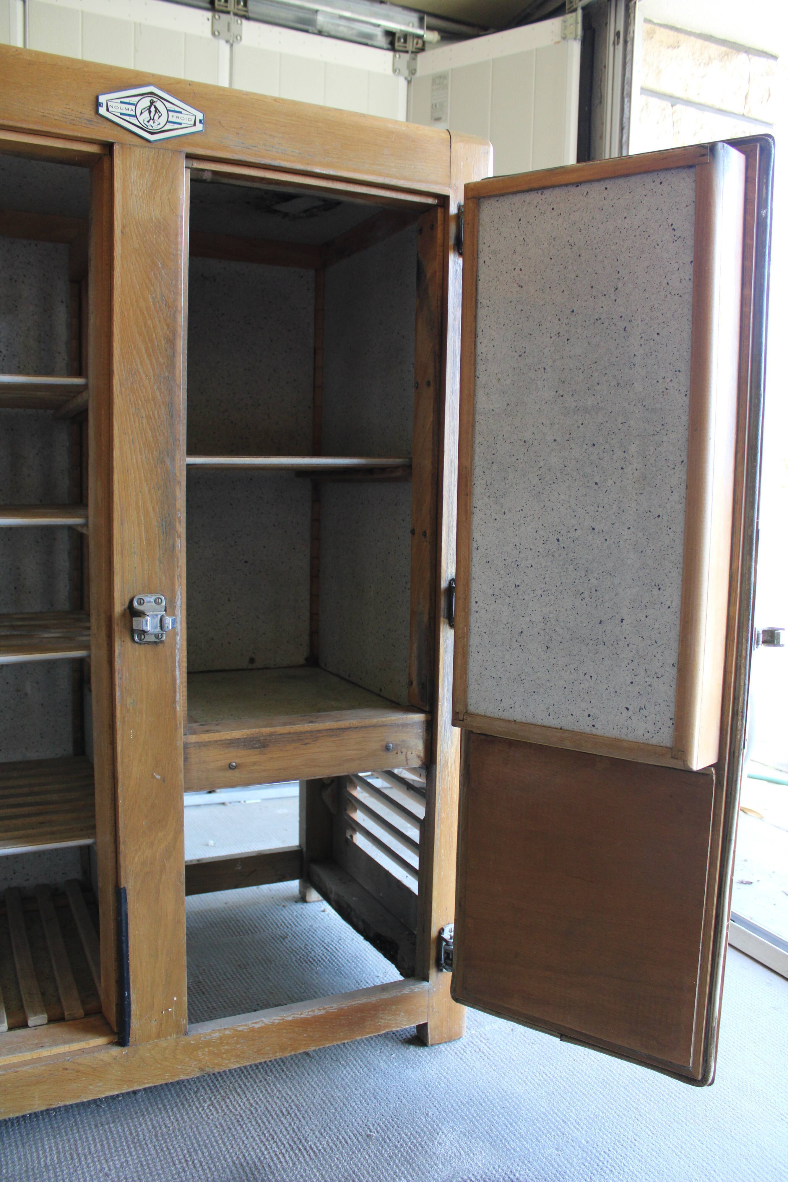 Vintage wooden refrigerator cabinet 2 doors