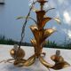 Golden metal palm tree lamp by Hans Kogl, three lights.