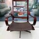 Scandinavian armchair in brown leather