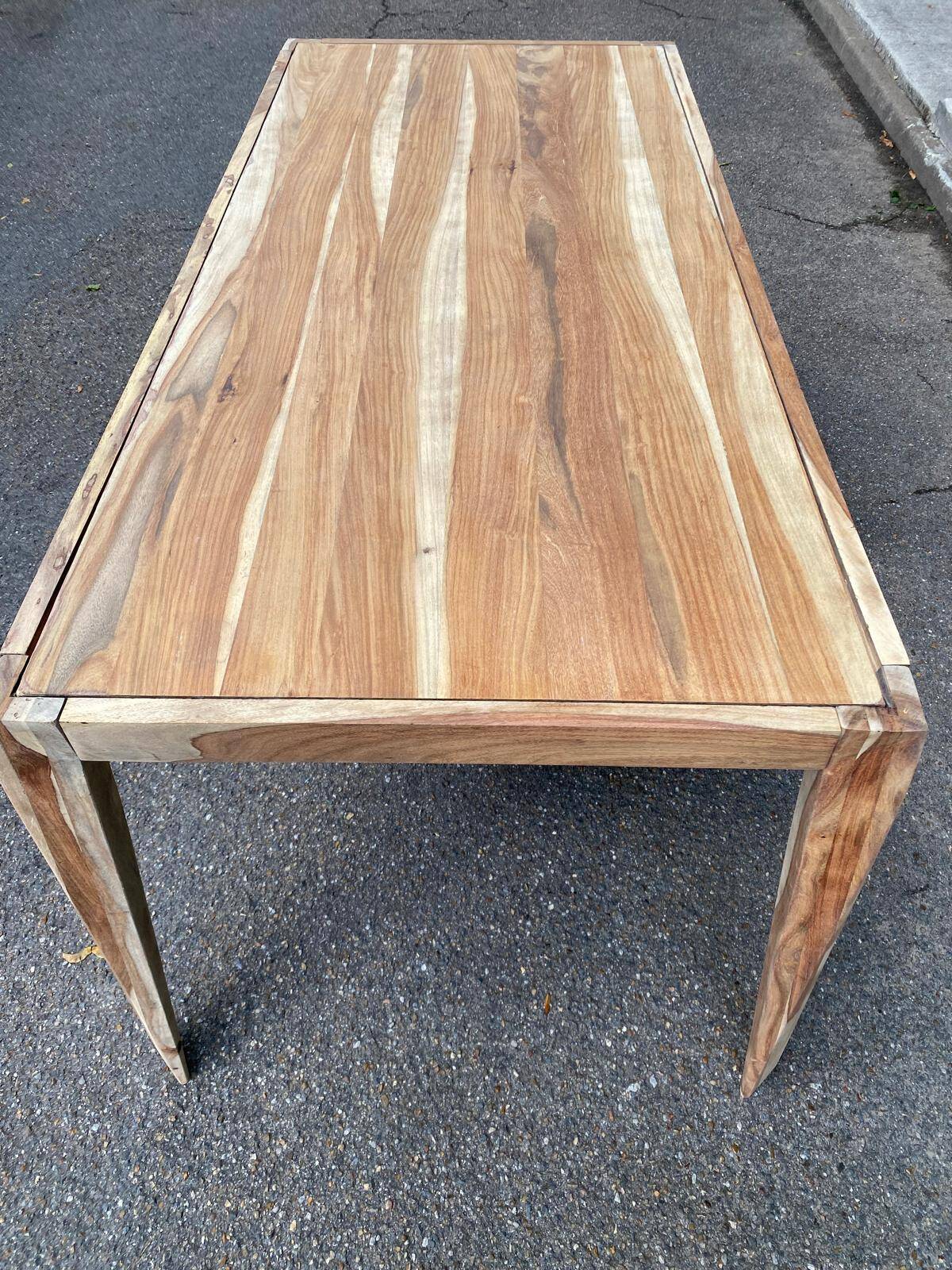 Dining table 175x80 renovated in raw solid acacia Tikamoon 6/8 people