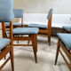 Series of 6 oak chairs, 1950