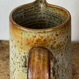Glazed stoneware pitcher