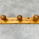 Wall coat rack hook pine balls
