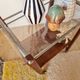 Vintage wooden and metal side table | Retro rolling cart