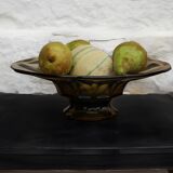 Vintage smoked glass bowl, Art Deco style