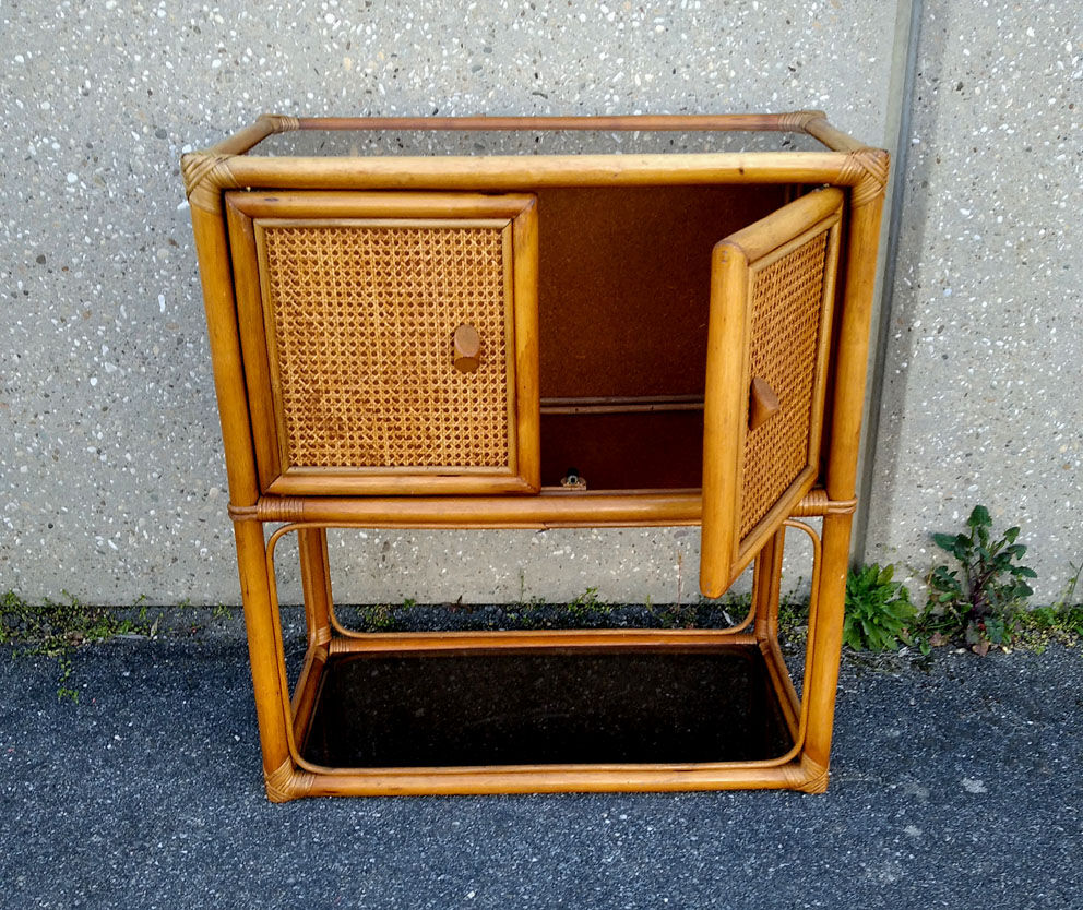 Caning and rattan storage furniture