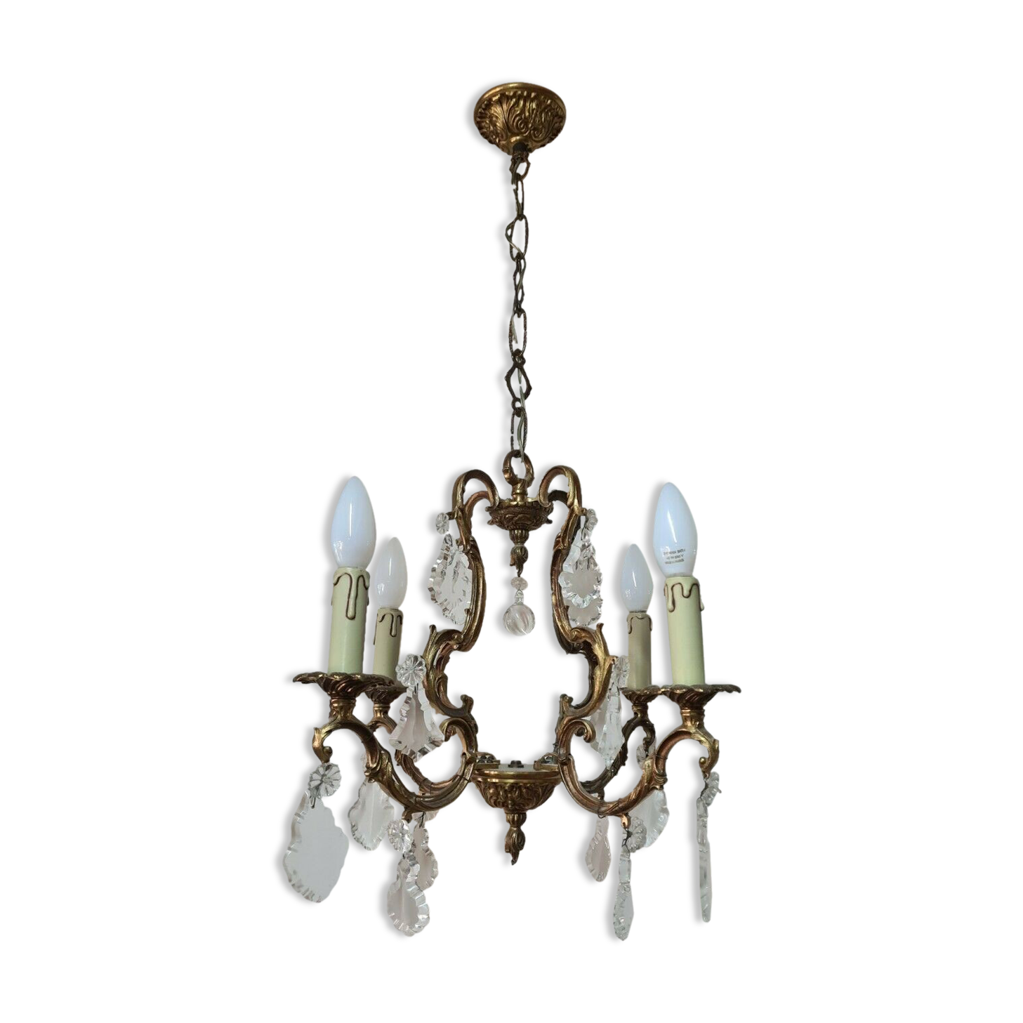 Bronze chandelier and stamps Louis XV